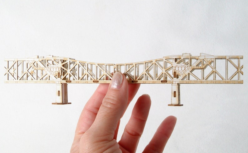 Architectural Model Kit of the Broadway Bridge Portland Oregon, Miniature Bridge DIY Kit image 5