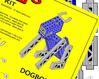 Kit modello cartaceo Mars Dogbot, robot retrò stampabile (download digitale)