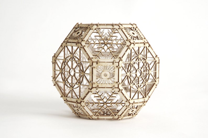 Great Rhombicuboctahedron Model Kit, 3D Laser Cut Sacred Geometry Model, Architectural Design, Gifts image 3