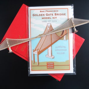 Miniature Golden Gate Bridge Model Kit with Laser Cut Parts, San Francisco California image 2