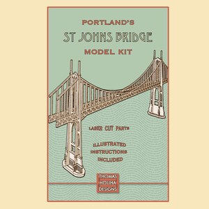 Model Kit of St Johns Bridge in Portland Oregon, Architectural Model, Miniature Bridge image 5