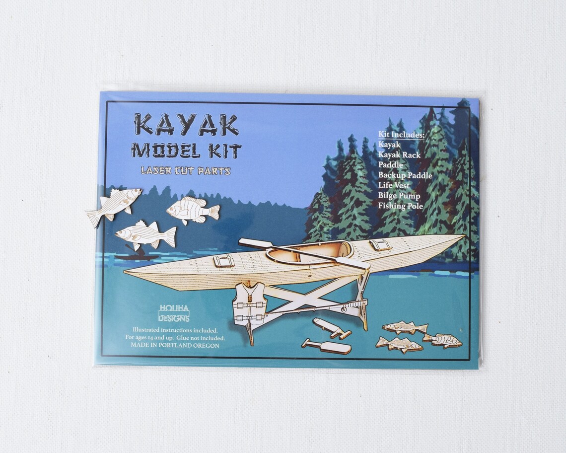 Kayak Model Kit Miniature Kayak and Accessories Fishing Etsy