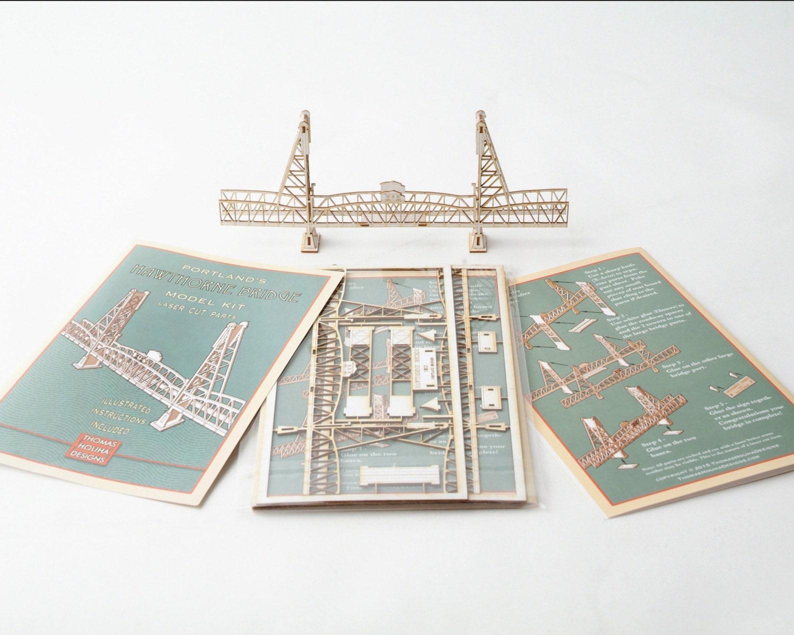 3D Model Kit of the Hawthorne Bridge Portland Oregon, Laser Cut Model ...