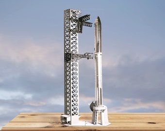 Starship Model Kit for Laser Cutter Space X - Digital Download, made from cardboard.