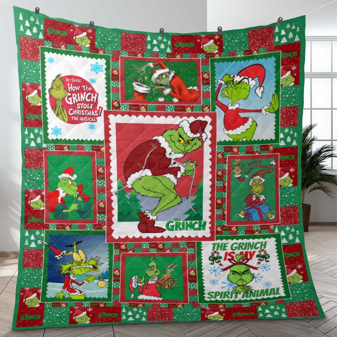 The Grinch Christmas Fleece Blanket the Grinch Fleece Etsy