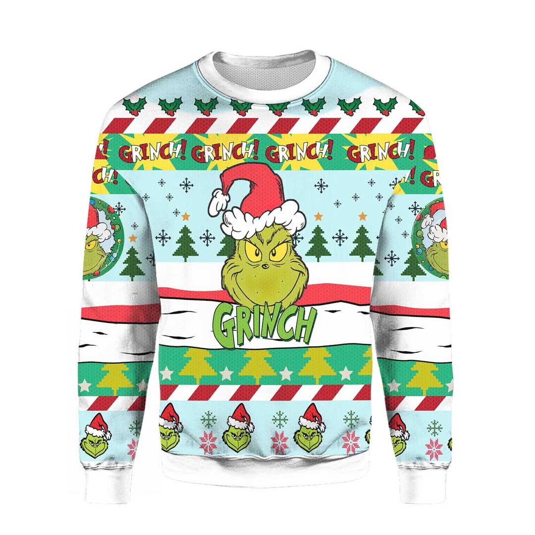 Grinch Ugly Xmas Sweater the Grinch Ugly Sweater Knitted How Etsy