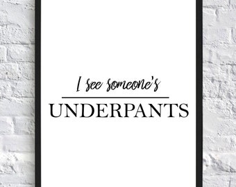 I see someone's underpants — funny bathroom wall decor print (digital download)