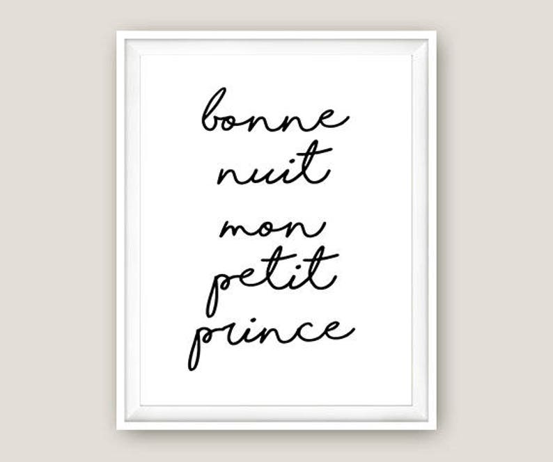 Bonne Nuit Mon Petite Prince Cute French Nursery Print image 1