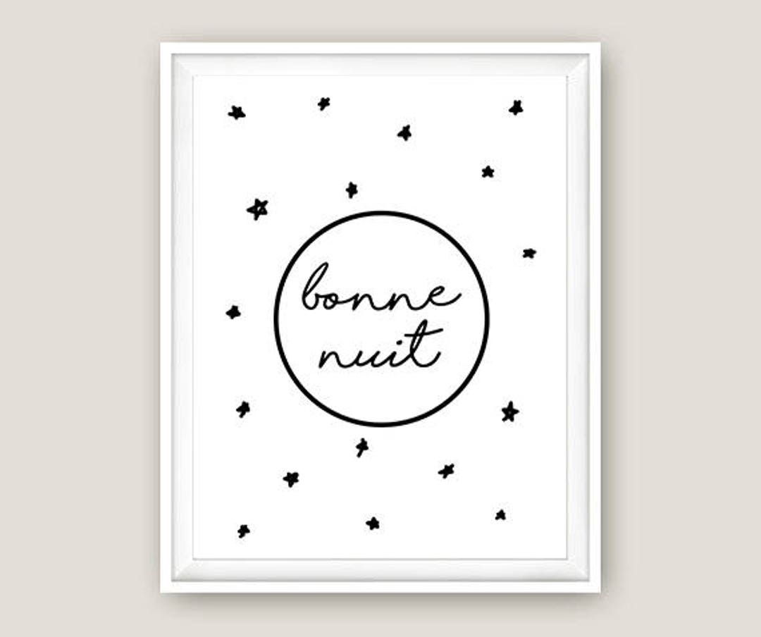 Bonne Nuit Goodnight / French Quote Nursery Print - Etsy