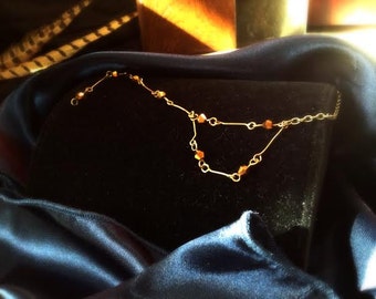 Collana Constellation, a temi di astronomia, cielo di mezzanotte, orsa maggiore, costellazione del grande tffo, collana di stelle, con perline scintillanti marroni