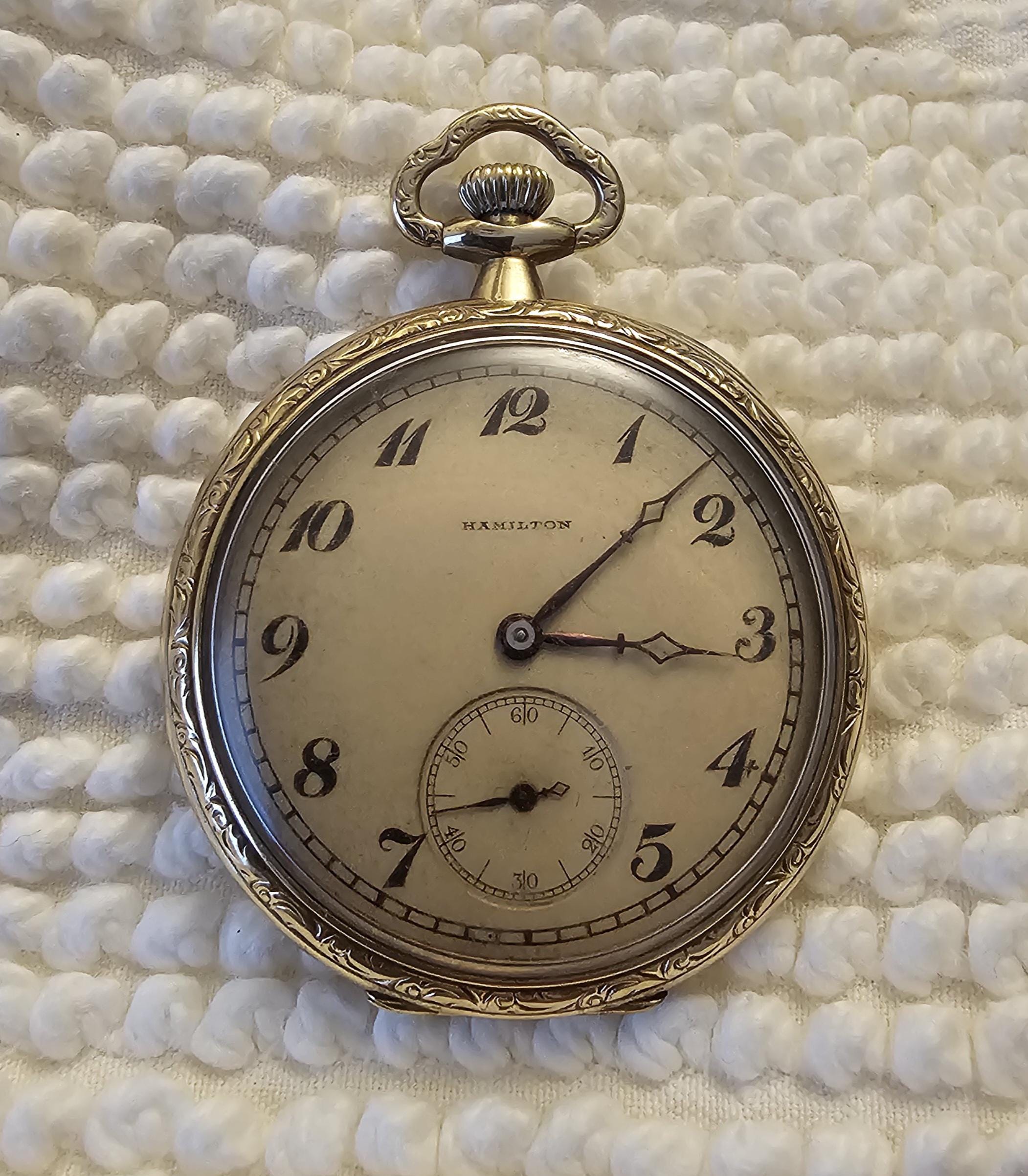 Antique Hamilton Pocket Watch 17 Jewels 910 Gold Filled Working - Etsy