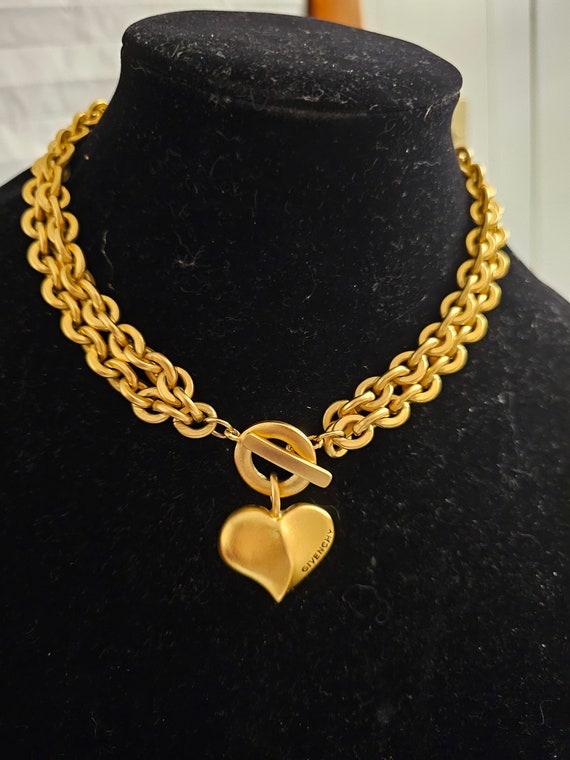 Givenchy Vintage Puffy Heart Logo Pendant Double Strand Toggle Necklace Choker - Etsy Givenchy Vintage Puffy Heart Logo Pendant Double Strand Toggle Necklace Choker - Etsy