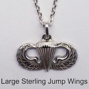 Large Jump Wings / Parachutist Pendant or Necklace - USAF ( #SL05210)