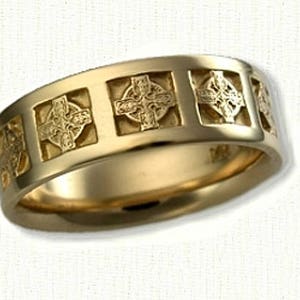 Celtic Elsinore Cross Wedding Band (7-8mm)