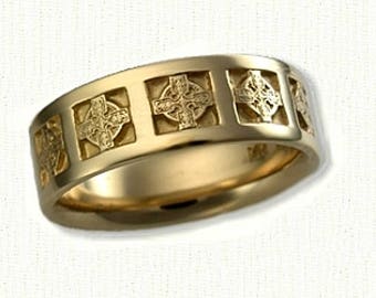 Celtic Elsinore Cross Wedding Band (7-8mm)