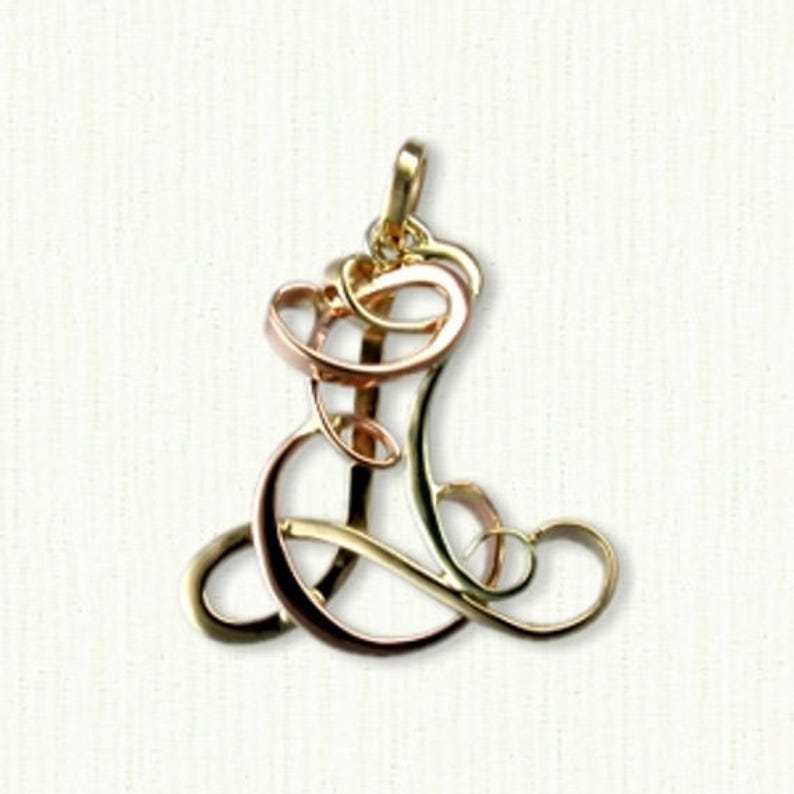 Custom /'LEA/' Initial Monogram PendantPin Available In All Sizes and Metals Makes a Beautiful Gift!
