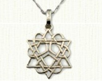 Celtic 3 Hearts with Star of David Pendant / Necklace  (SS7851A)