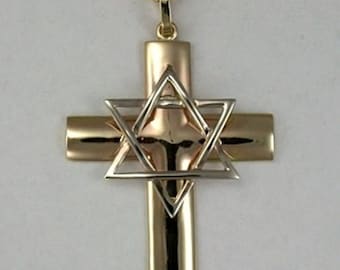 Star of David Cross / Messianic Cross - Available In 2 Sizes
