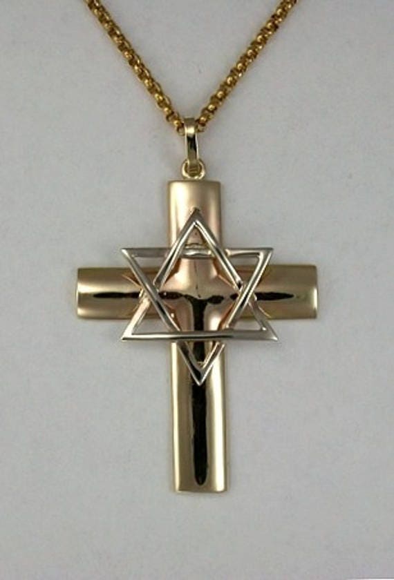 Collana Ciondolo Stella Di David E Croce In Argento 925 - EJewelryPlus, 18 Pollici