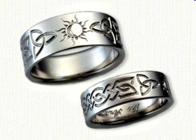 Custom EclipseTriangle Knot Wedding Band Available In All Colors of Gold and Sterling Silver 7.0-8.0 mm width