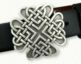 Boucle De Ceinture Viking En étain - Motifs Noeuds Et Croix Celtique, Homme, 40mm