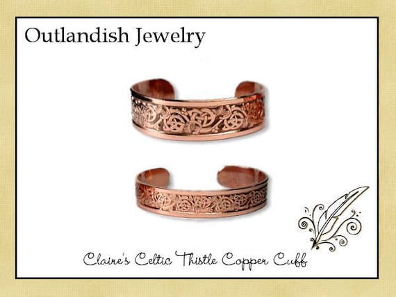 Claire's Celtic Highland Thistle Cuff Bracelet en plata de - Etsy