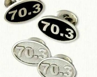 Ironman Triathlon Cufflinks 140.6 or 70.3  (SL06051CL) . Great gift for the Ironman Triathlete!