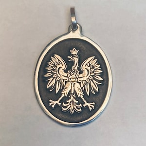 Polish Eagle Signet Ring With Oval Flat Top Insignia Polish Eagle Signet Ring With Oval Flat Top Insignia