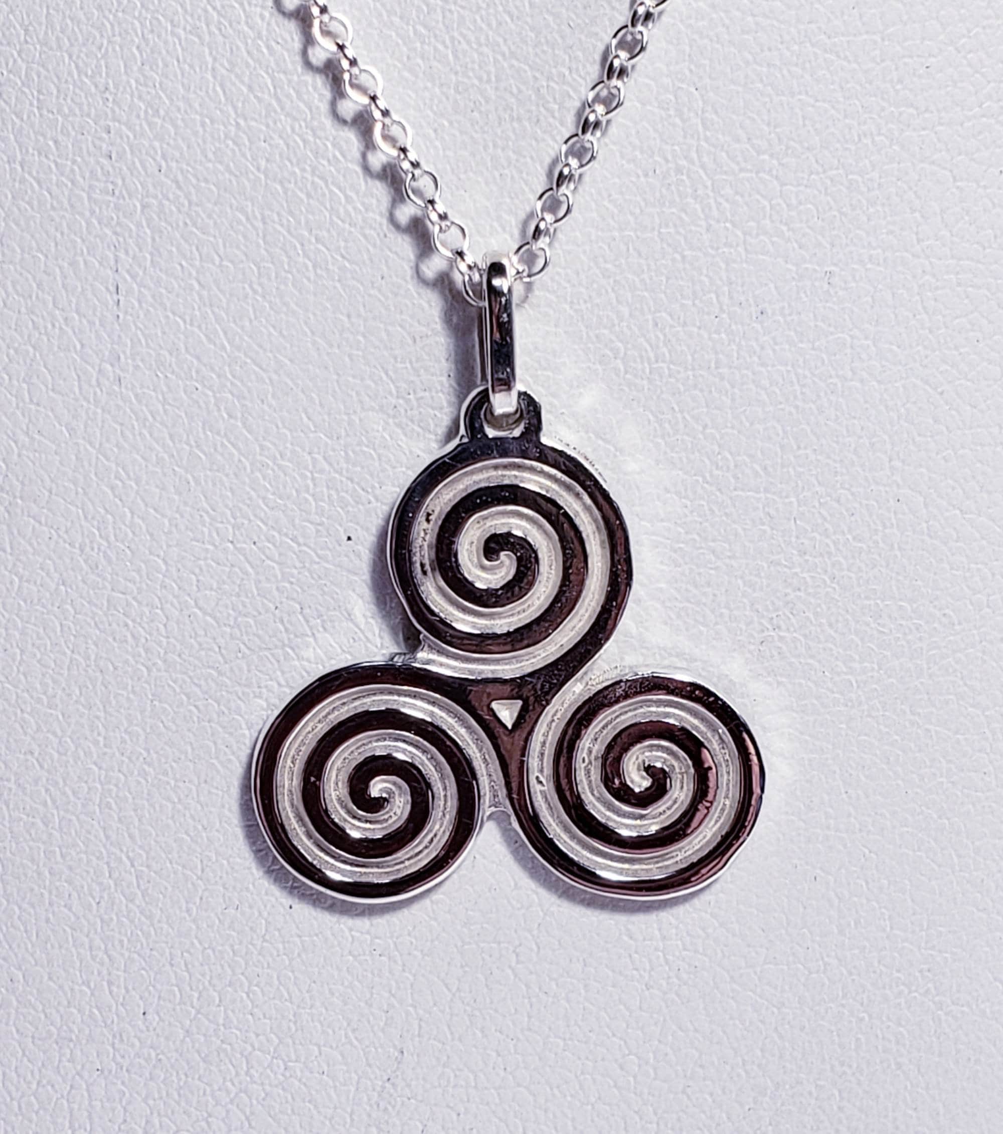 Celtic Triskele Triskelion Triple Spiral Pendant 7/8