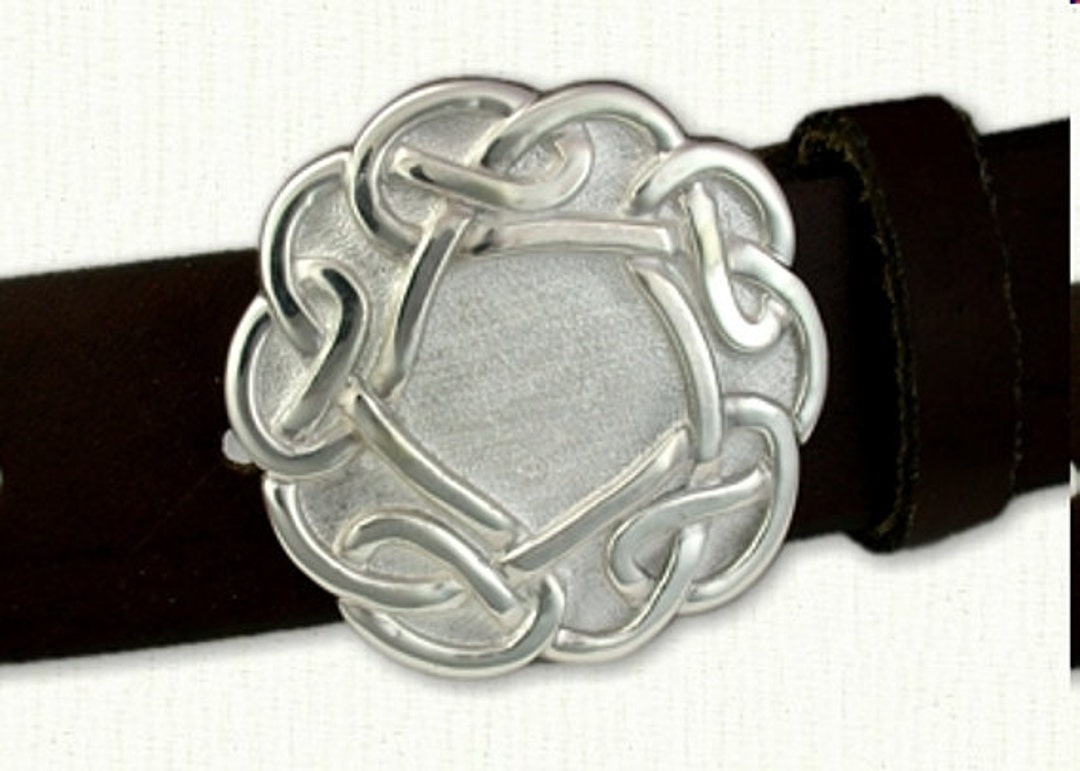 Grande Fibbia Per Cintura Vintage In Peltro E Granito - Foto 5