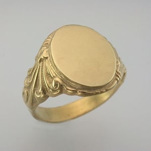 Custom Engravable Signet Ring (#1542). Can be either Machine engraved or Hand Engraved with up to 3 initials