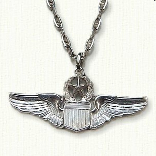 Air Force Commander Aviator's / Pilot Pendant (#SS5074P). Star, Wreath, Shield Emblem (with or without 24" Chain) - Master Jumper