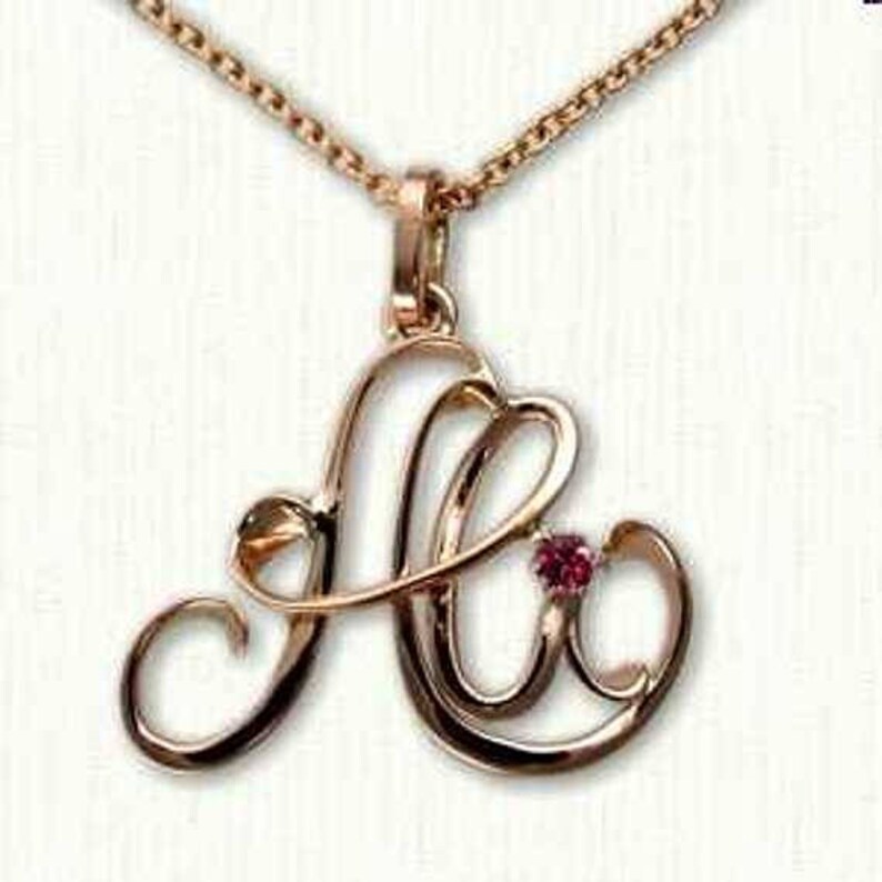 Custom 'ali' Monogram/name Pendant Shown in 14kt Etsy