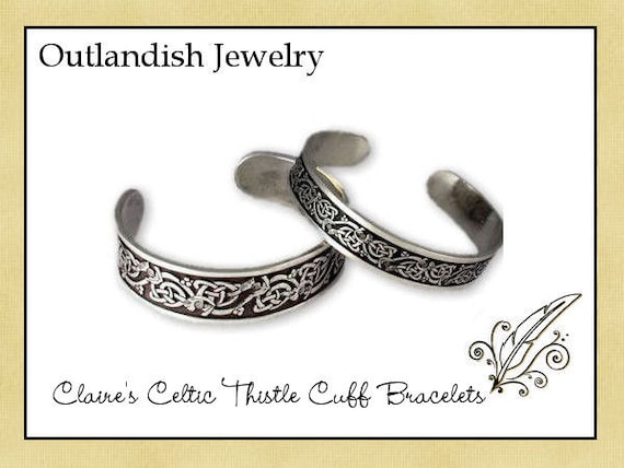 Claire's Celtic Highland Thistle Cuff Bracelet en plata de - Etsy