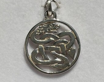 Celtic Pierced Dragon Pendant- Available In 3 Sizes in Sterling Silver FB00272A-C