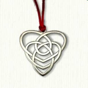 Celtic Double Heart Ornament - Size: 2 3/8" x 2 3/8" - Comes with Velveteen Gift Pouch and Ribbon - Awesome Gift!  Buy 1 or mix and match 3
