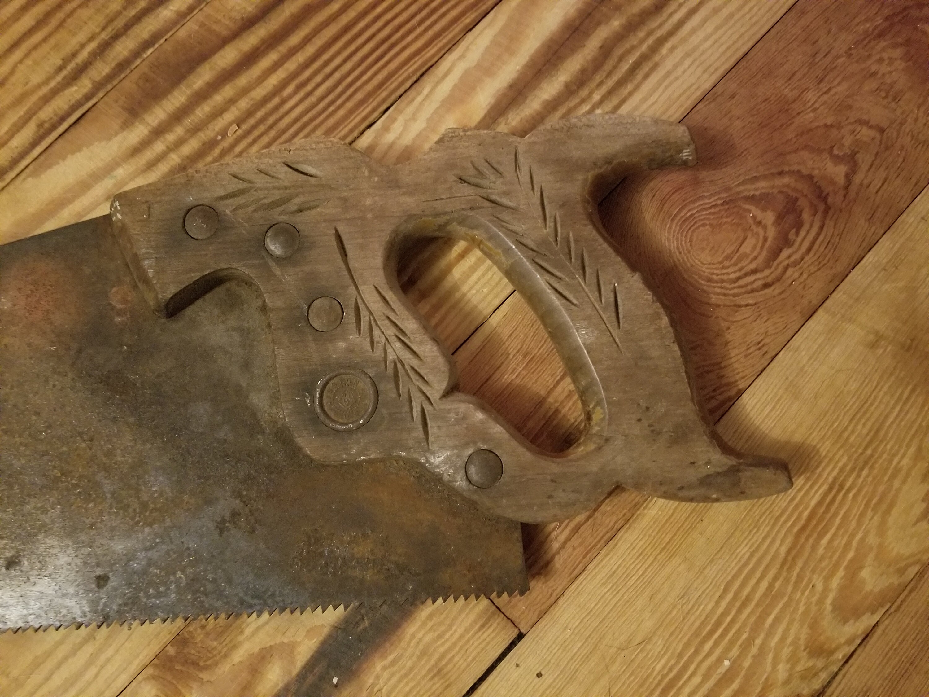 Antique Disston Handsaw wheat Engravings Etsy