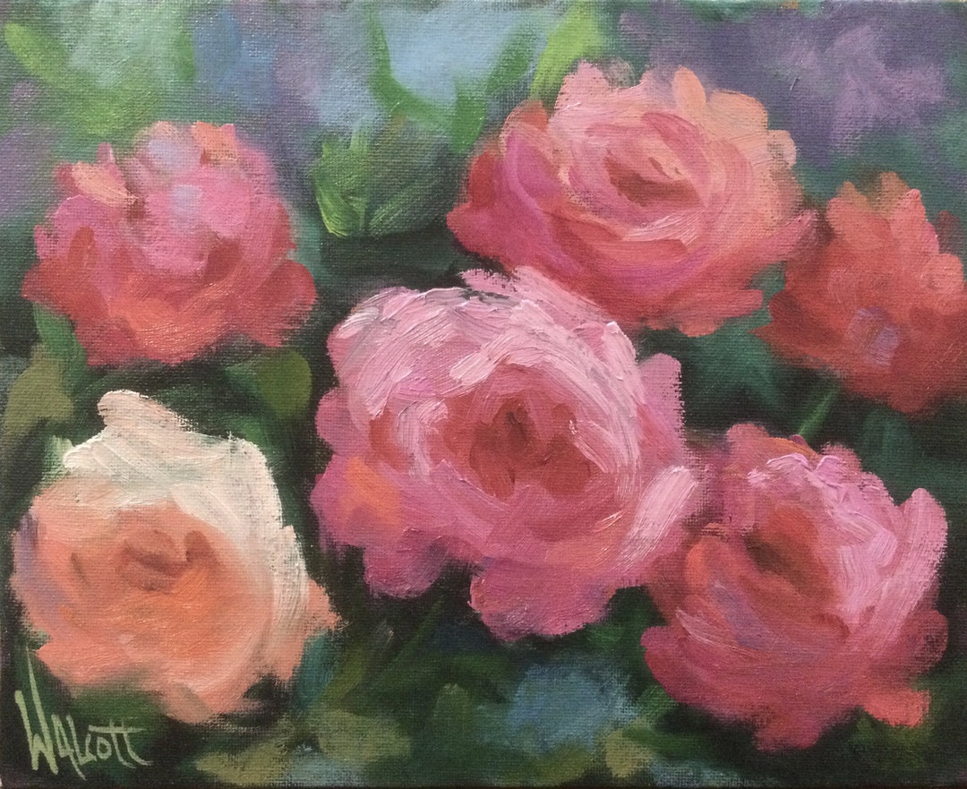 Jason With Roses Original Art Oil Painting,