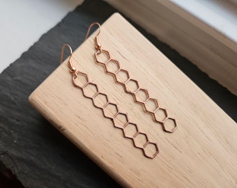 8 Stack Copper Honeycomb Earrings