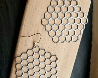 Medium Honeycomb Hexagon Earrings