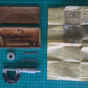 Johansson micrometer box manual in German accessories and original wooden box