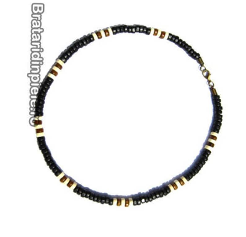 Collana Uomo In Pietre Naturali - Ematite, Lapislazzuli E Occhio Di Tigre | Perle Surfista Con Chiusura OT - Foto 8