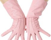 Sugar Pink Mid Length Leather Gloves
