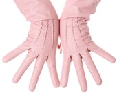 Sugar Pink Mid Length Leather Gloves