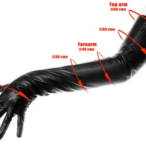 Long Beige Leather Opera Gloves Vintage Pattern Button Wrist image 8