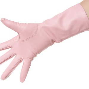 Sugar Pink Mid Length Leather Gloves image 5