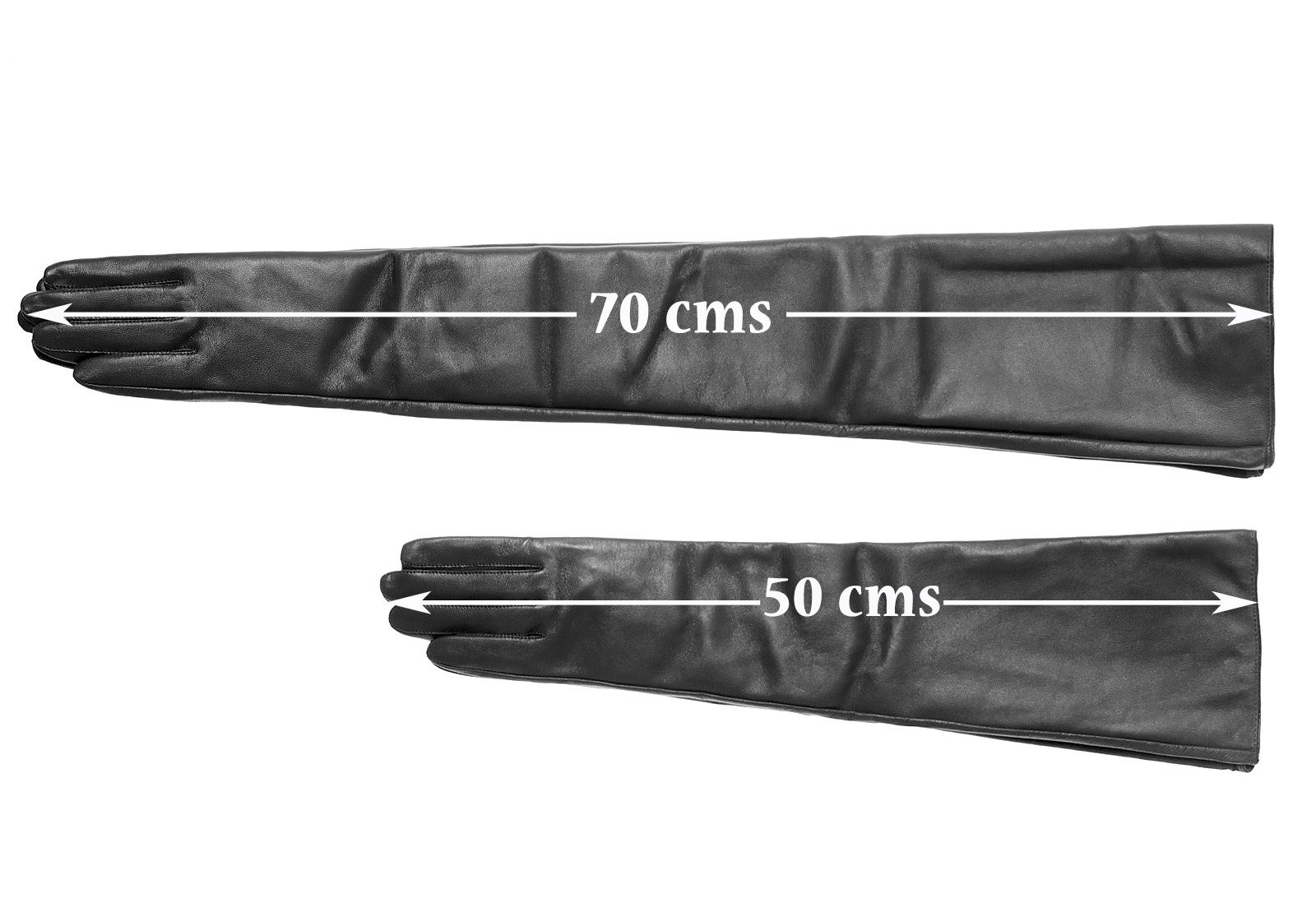 Extra Long Black Leather Opera Gloves 70 Cms Etsy