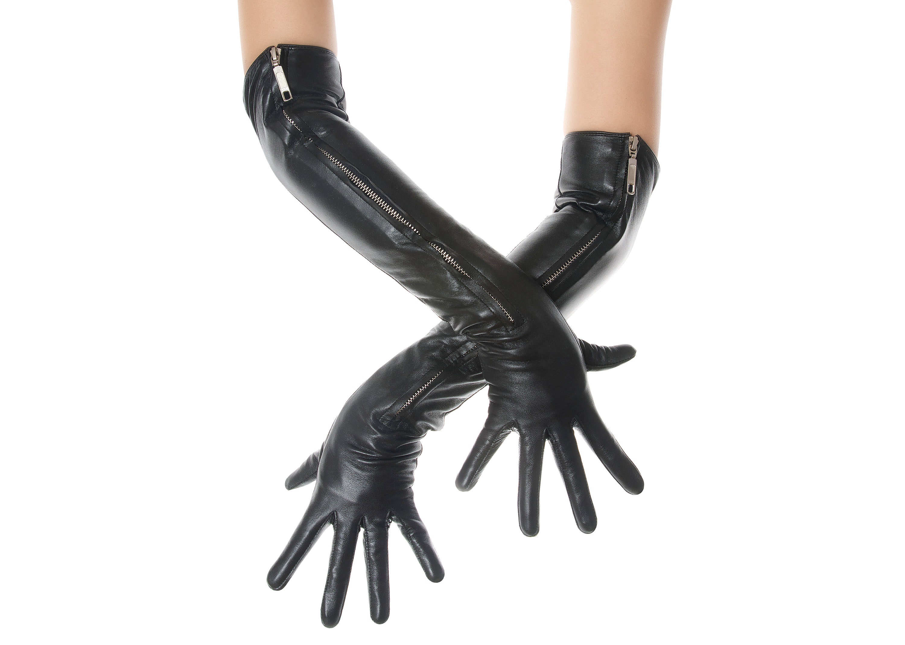 Long Zip Opera Leather Gloves - Etsy