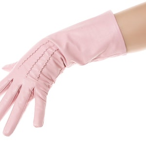 Sugar Pink Mid Length Leather Gloves image 4