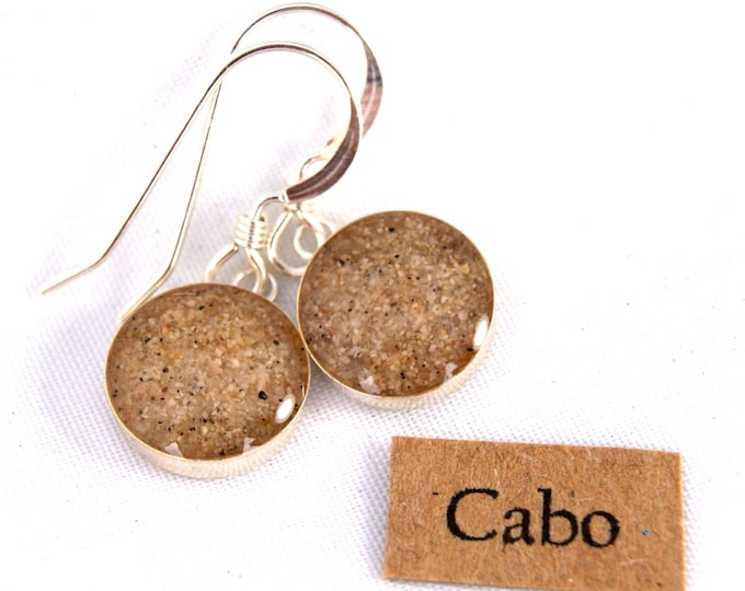 Cabo sand in sterling silver 10mm round earrings